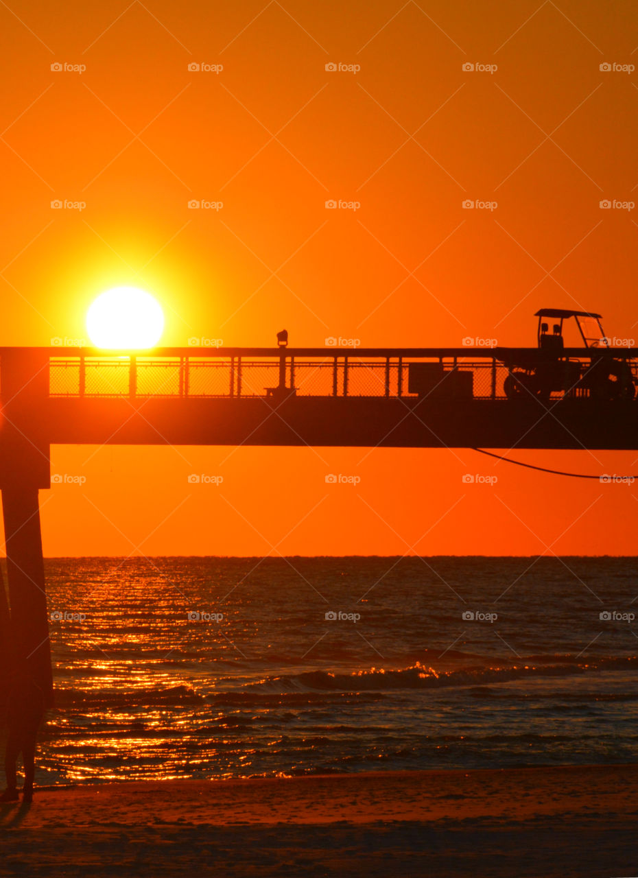 Silhouette of bridge during sunset