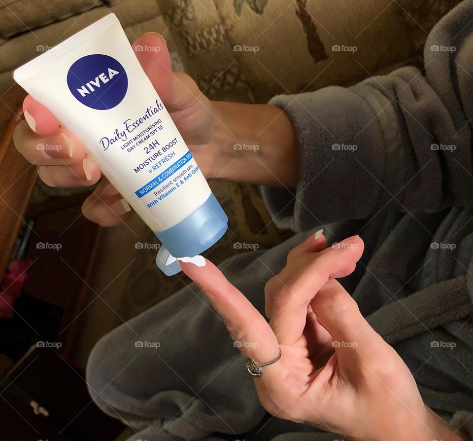 Nivea facial moisturizer.