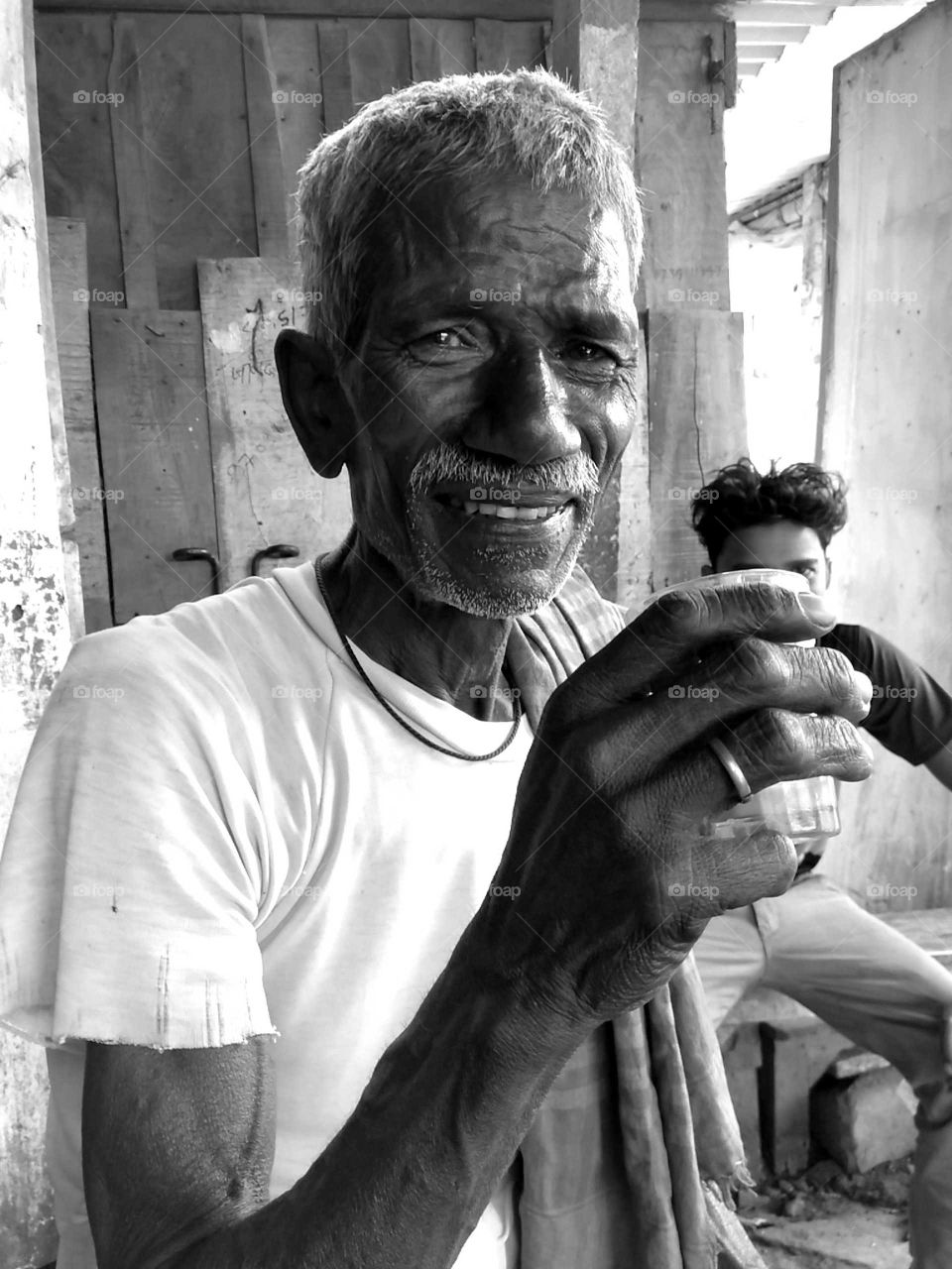 Happiness is everything for a better life. This man is happy with his condition, then what else he need, nothing!