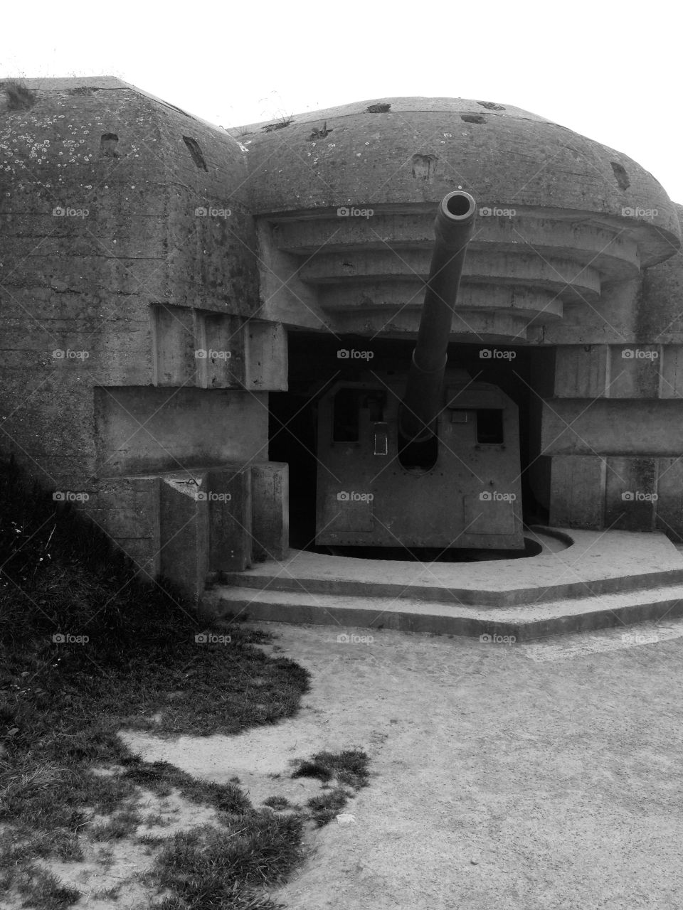 War time past. A cannon left over on the battlefields of Normandy