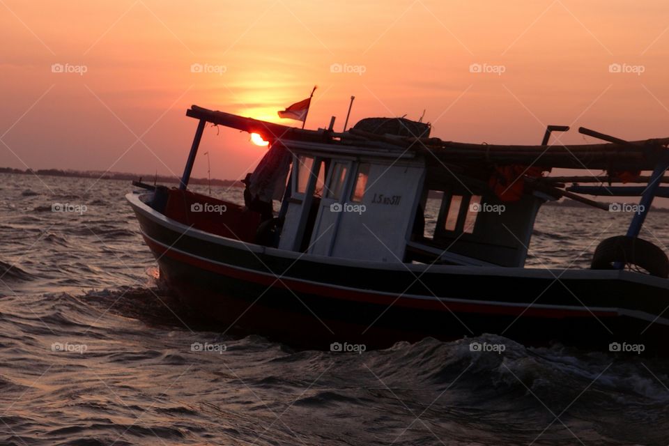 Boat & Sunset. near Pulau Seribu Jakarta