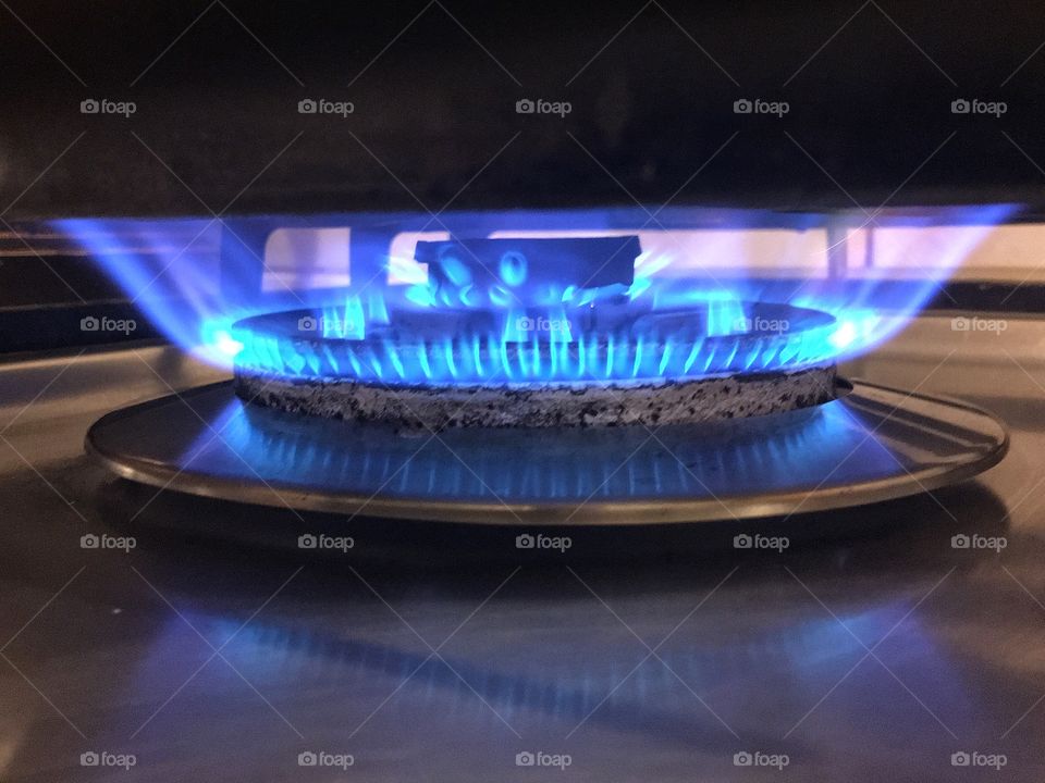 Clean blue gas flame