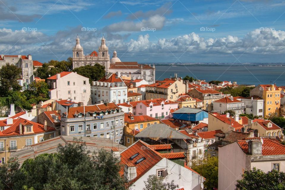 Beautiful lisbon skyline