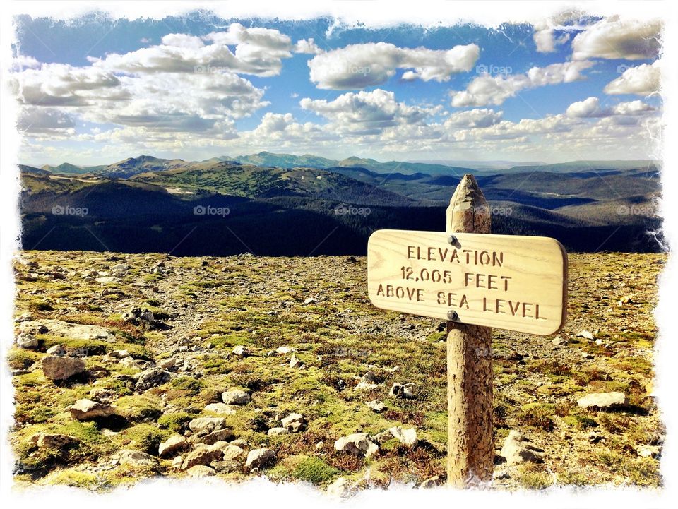 Top of the World. Summit in the Rocky Mountains in Colorado