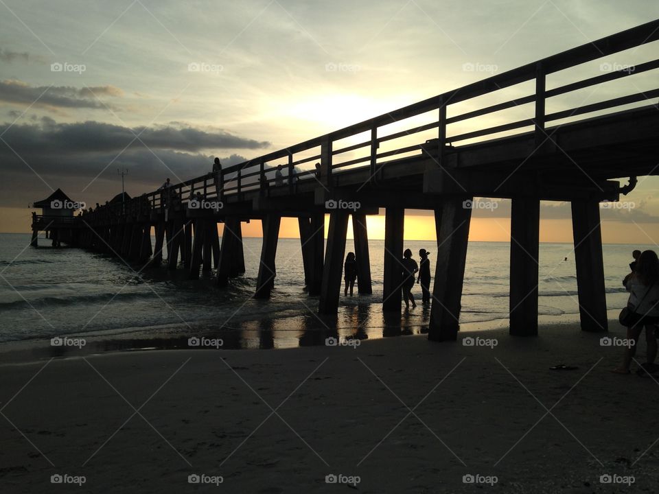 Naples Pier Sunset Lights 