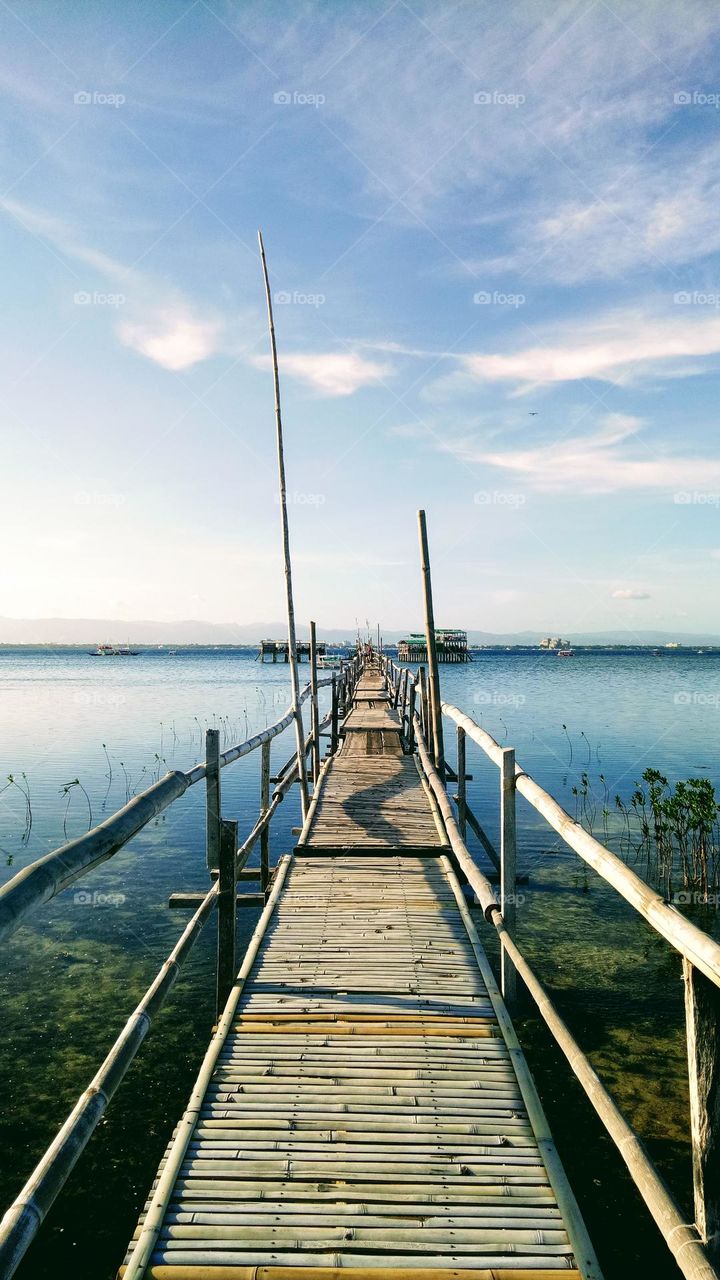 Pathway made of bamboo