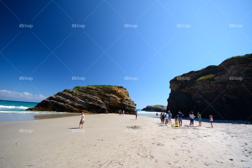 A day at the beach at Playa de las Catedrales in Spain 