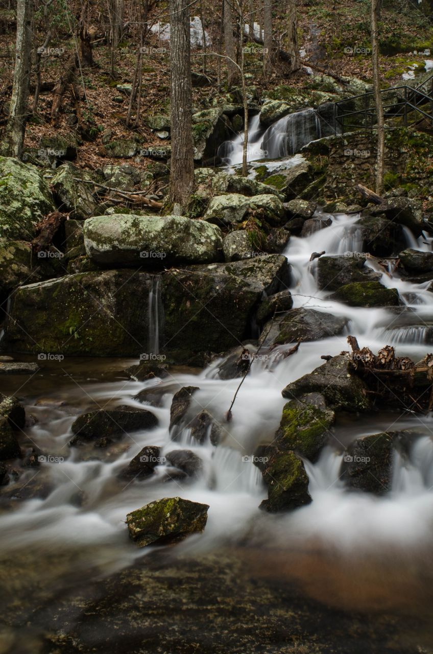 View of stream in waterfall