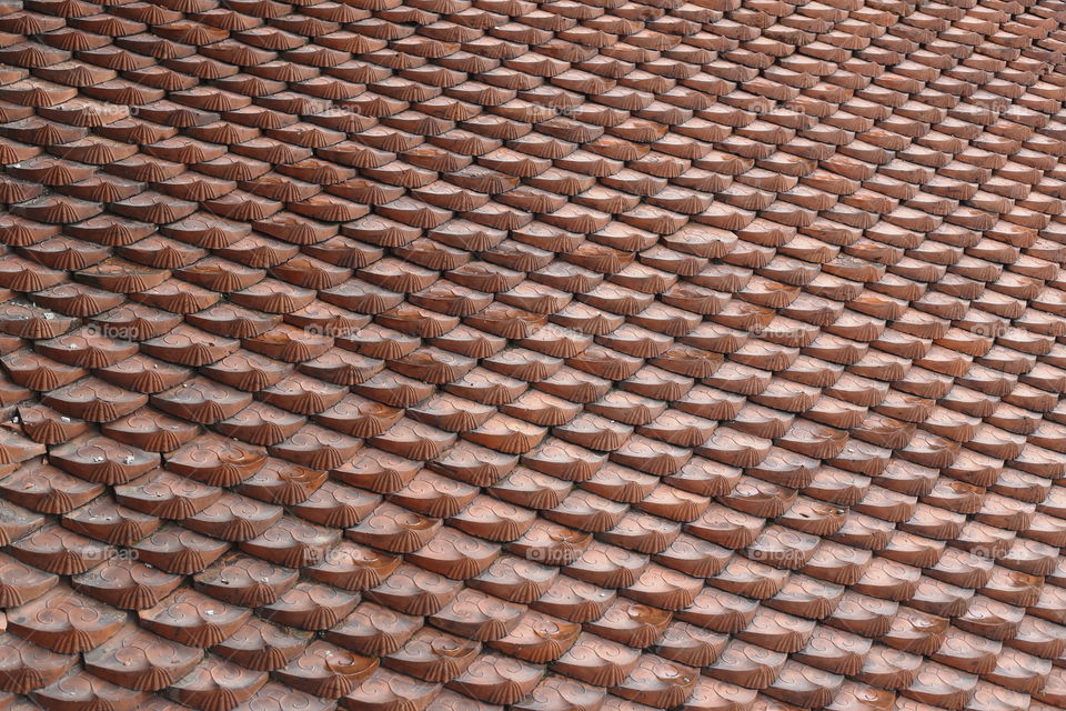 roof tiles of a Buddhist temple in Hanoi Vietnam