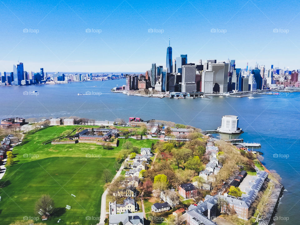 Panoramic landscape view of New York City 