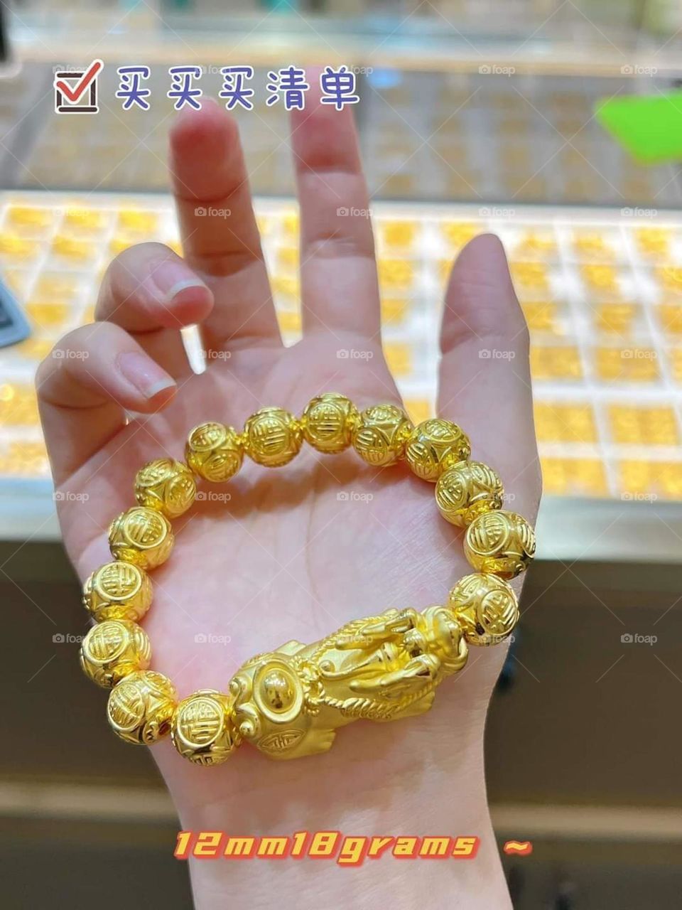 Wish you luck, wearing pure gold
Lucky charm bracelet. A prosperous Life will come to you.