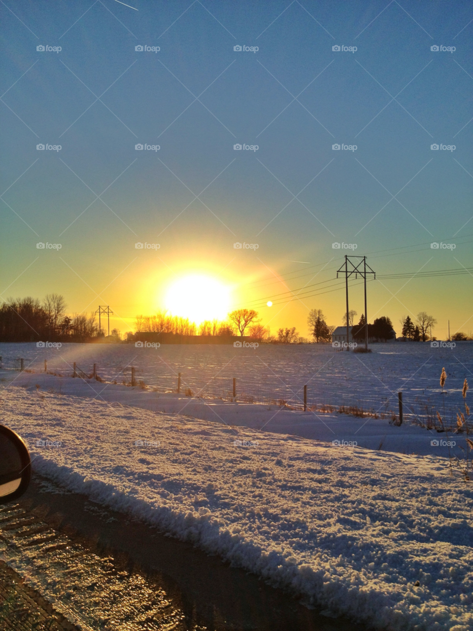 snow winter light tree by somebeach