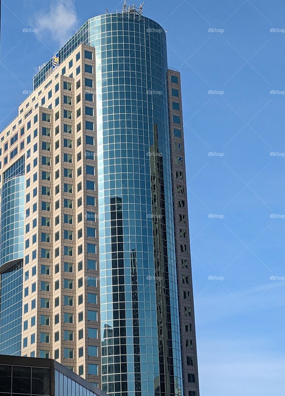 mirrored building, downtown Winnipeg