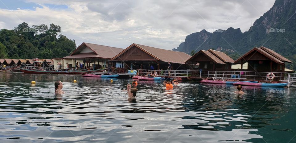 Floating lake houses