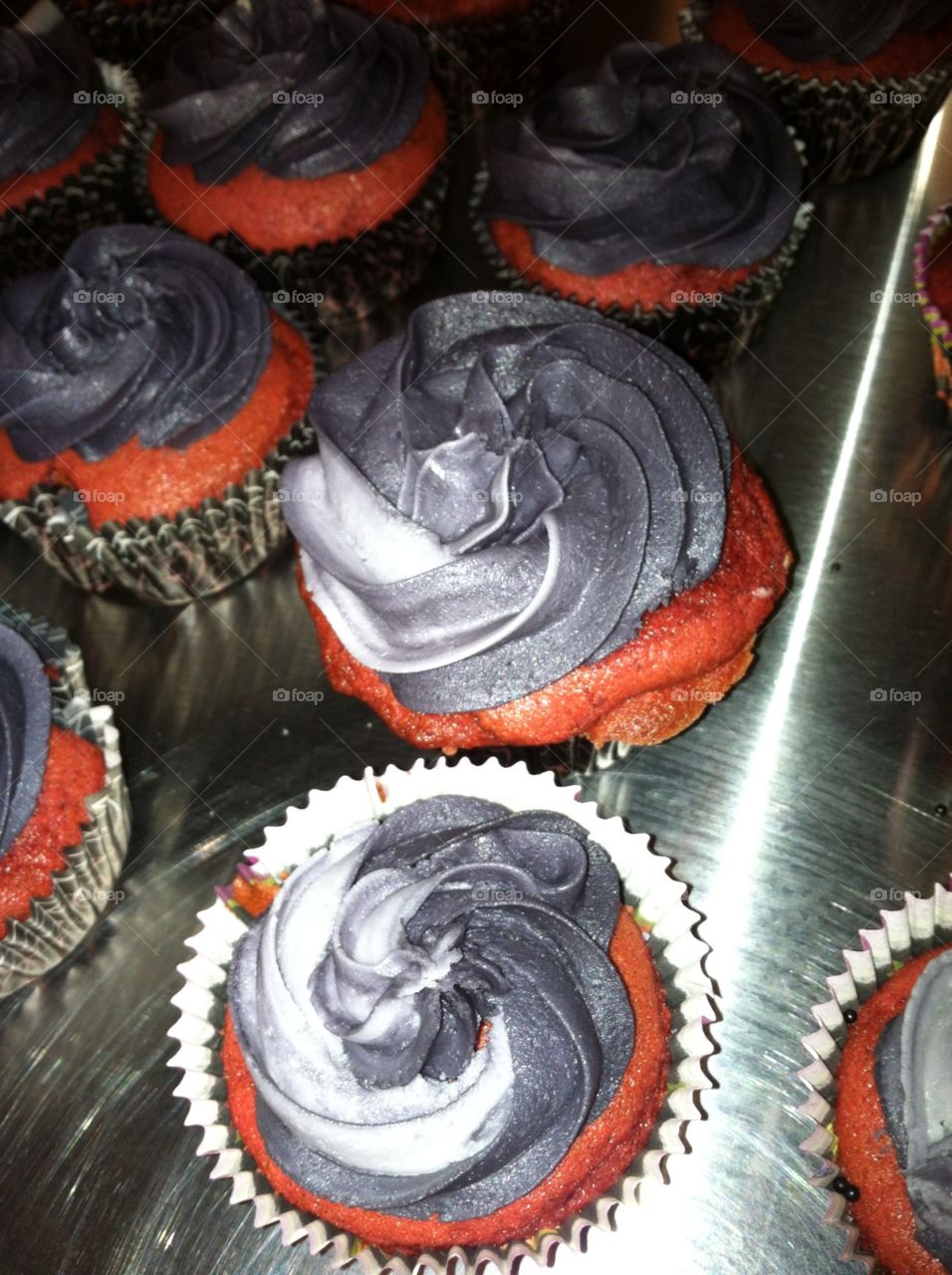 Red velvet Halloween cupcakes