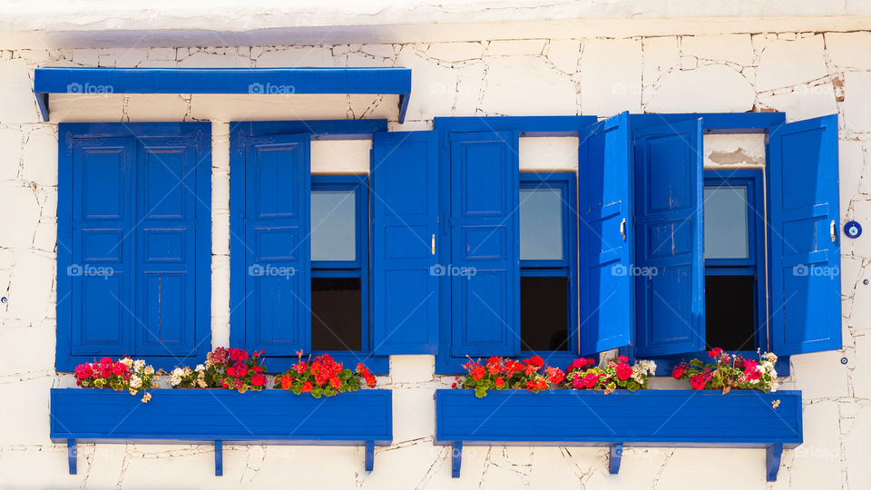 Blue windows.