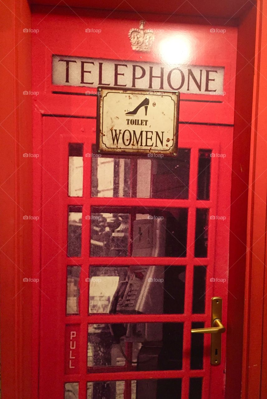 Women toilet telephone