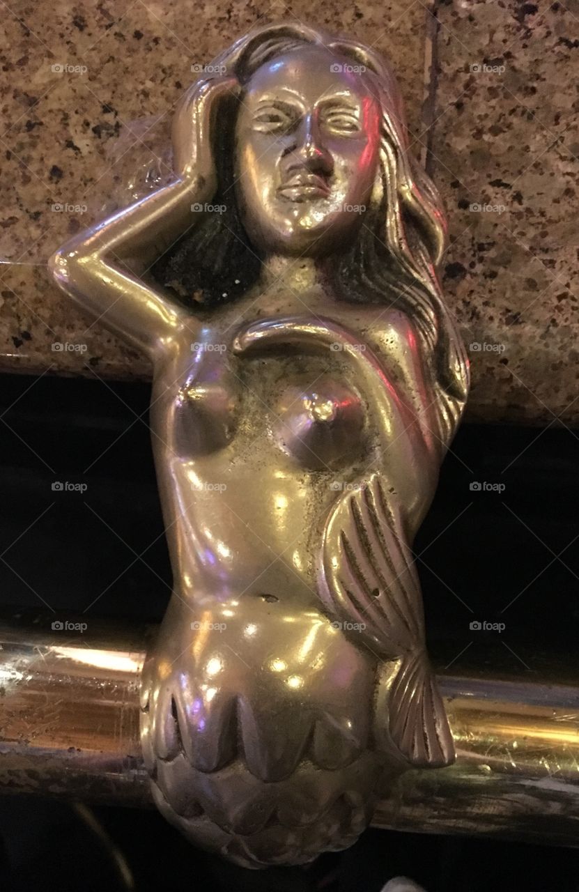 Brass Mermaid Bar Handle