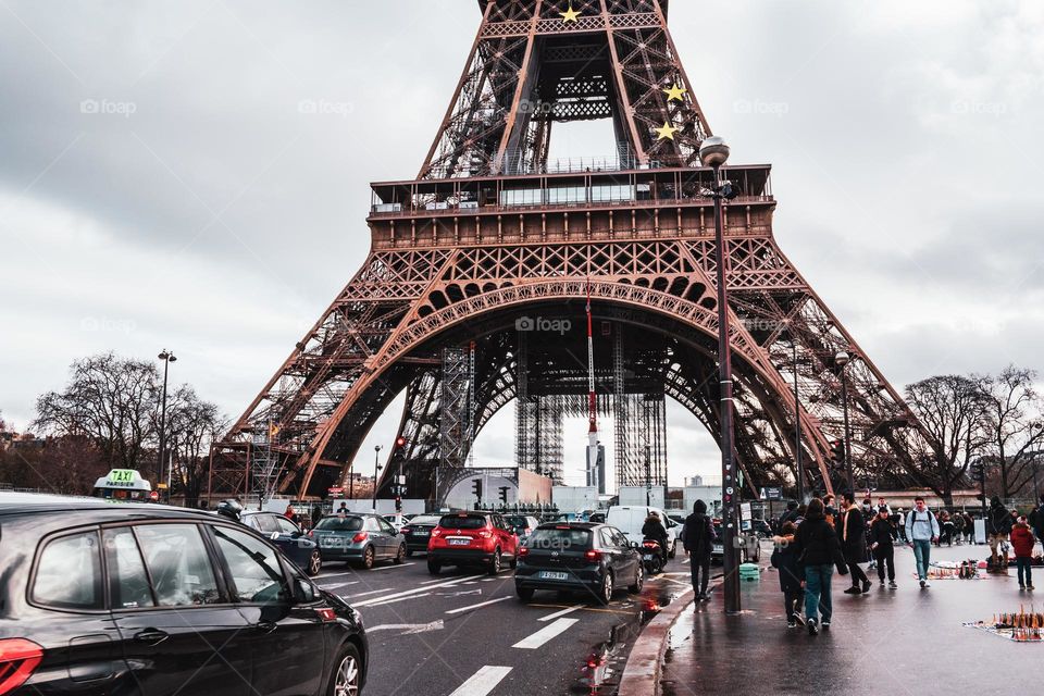 Road under the Eiffel Tower