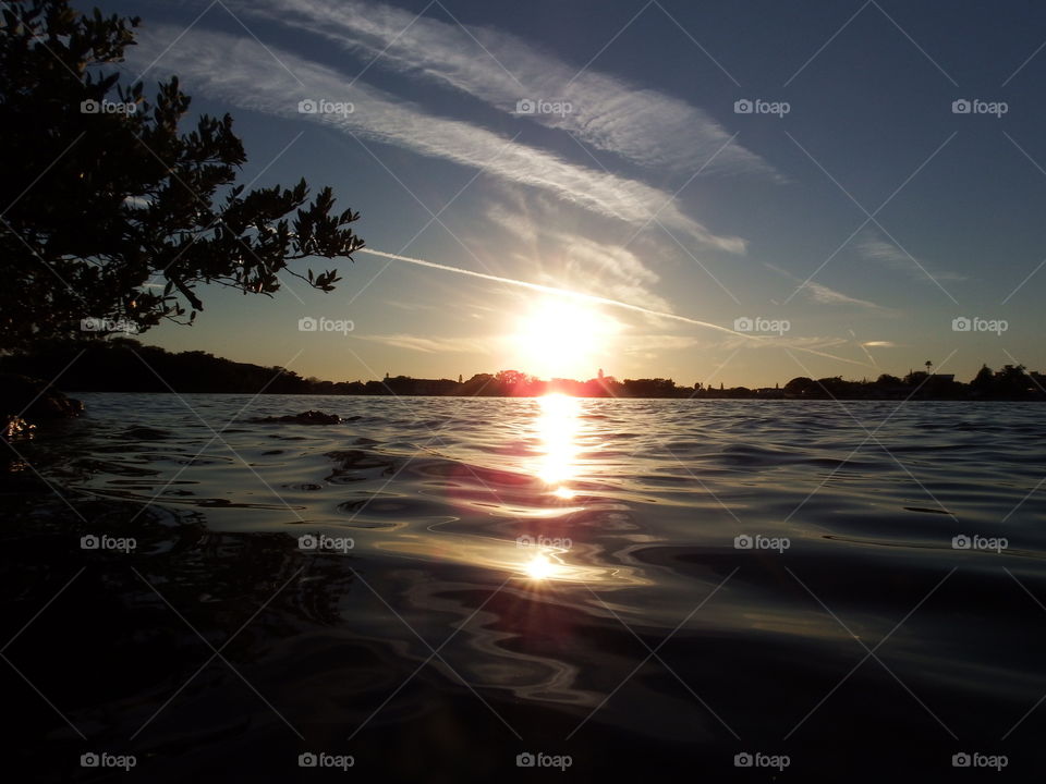 Water sunset 