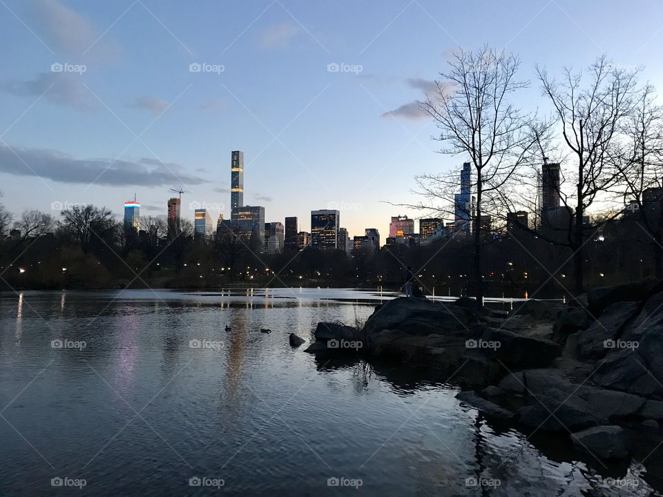 Evening reflections in Central Park, NYC 