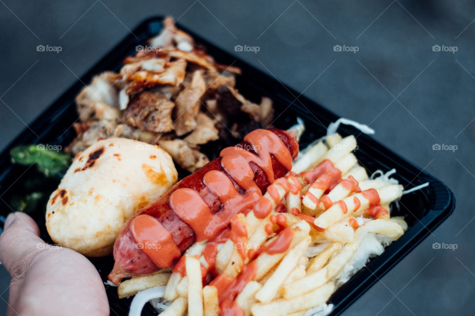 set of snacks from above.street market food