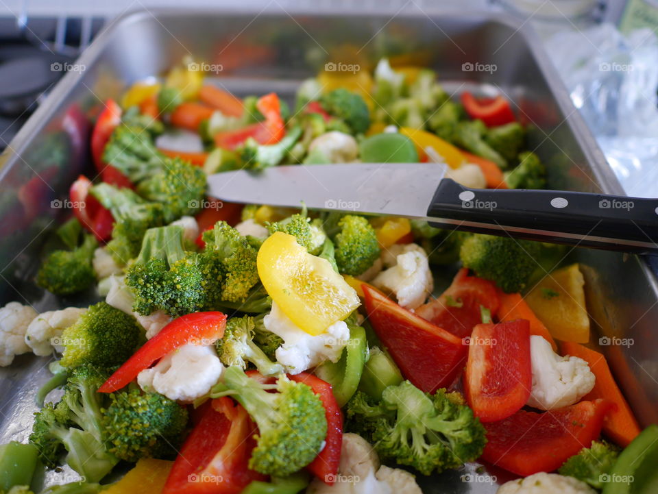 Vegetables cooked in the oven 