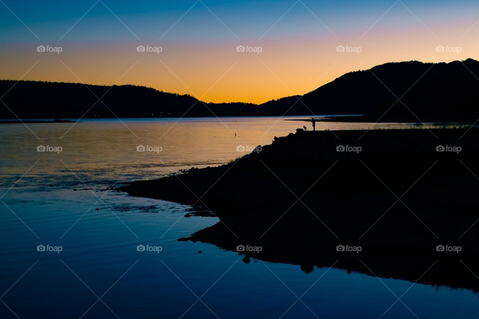 Big Bear Lake fall sunset