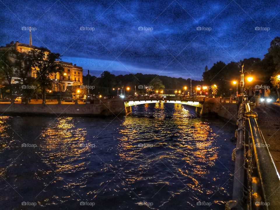 Night lights of the city. Saint-Petersburg