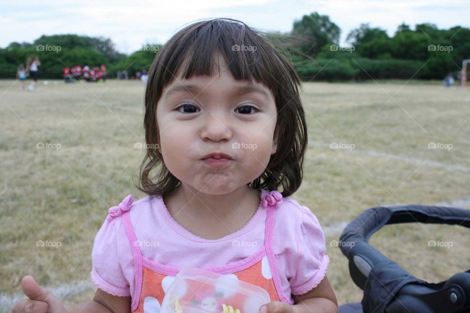 Close-up of cute little girl