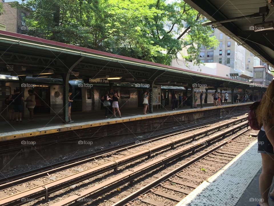 Subway platform in Brooklyn. 