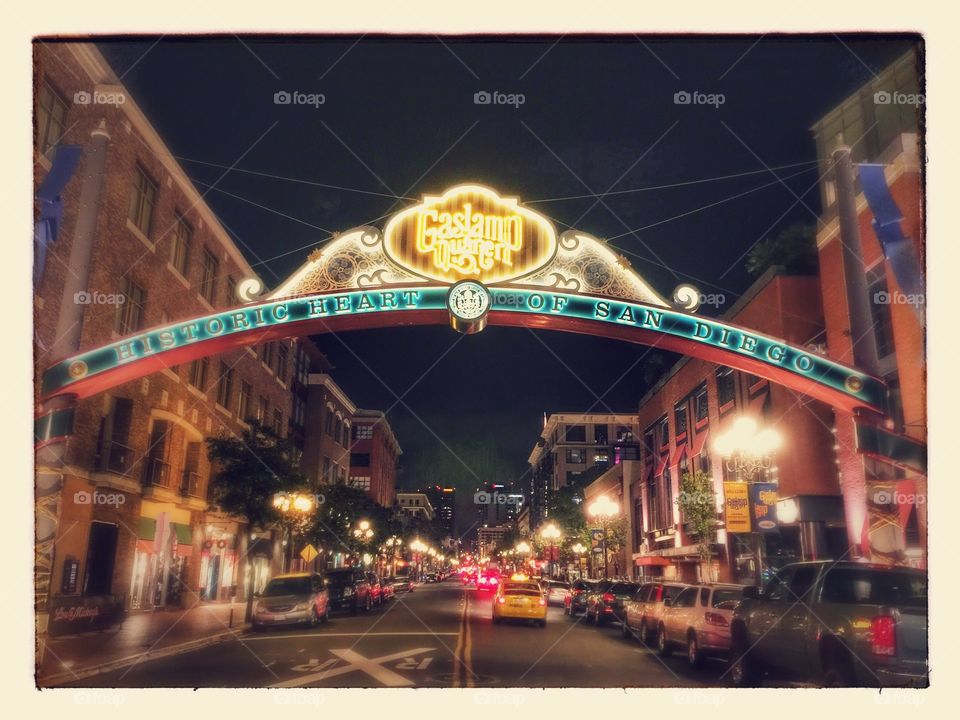 Night life in the Gaslamp District. San Diego, Ca.