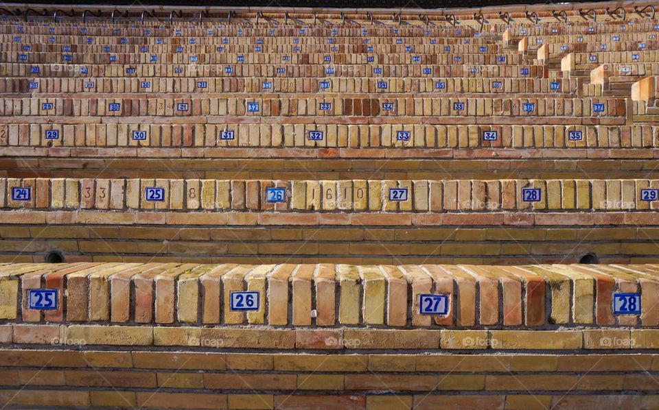 Concrete seats in a bullring 