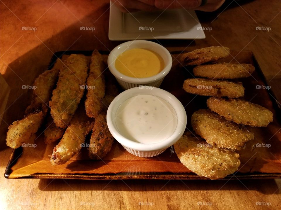 Fried pickles and Fried tomatoes 