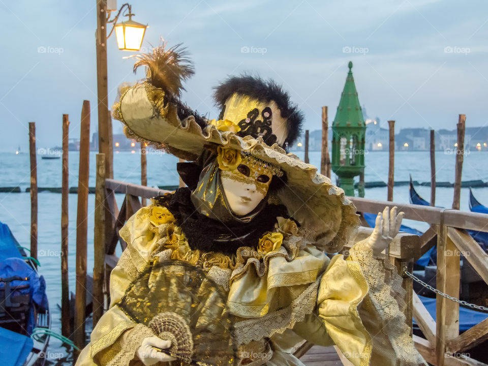 A beautiful mask of Venice Carnival (Italy). 