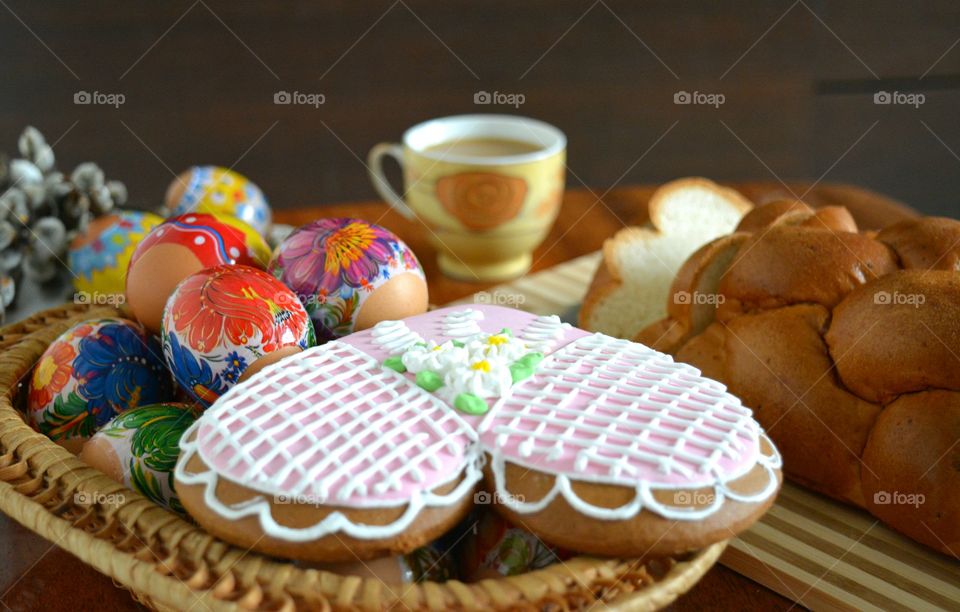 Food, No Person, Cookie, Table, Basket