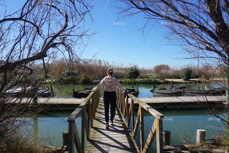 Bridge#lake#nature#wood#walk#human