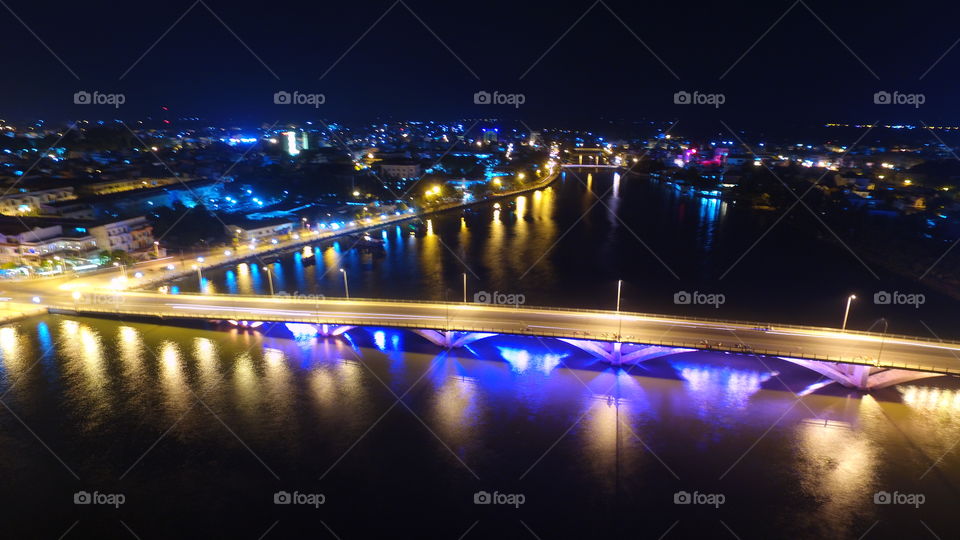 Bridge, City, Evening, Light, Dusk