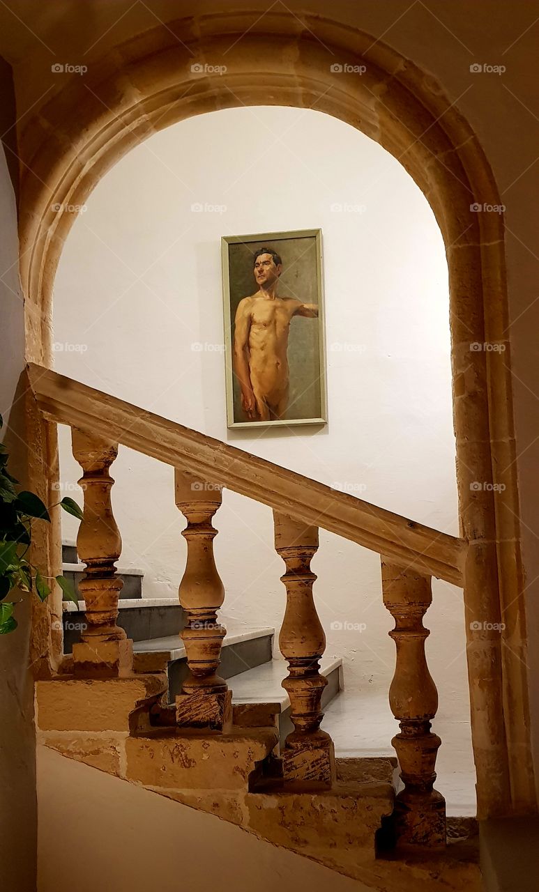 nude painting in a museum in Malta