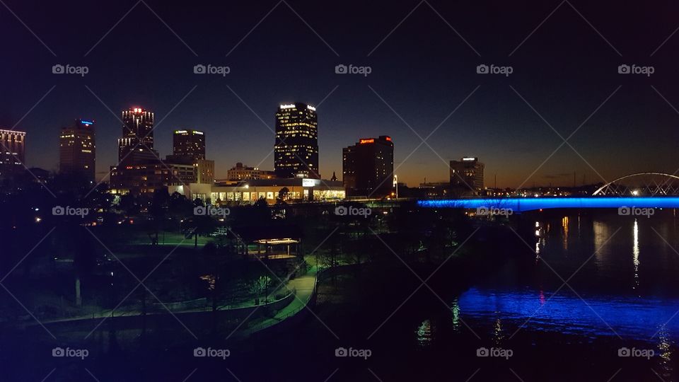 Little Rock City Skyline at Night