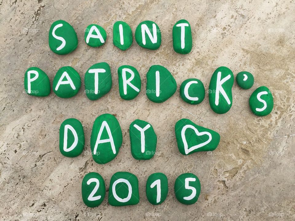 Saint Patrick's Day 2015 year on green stones