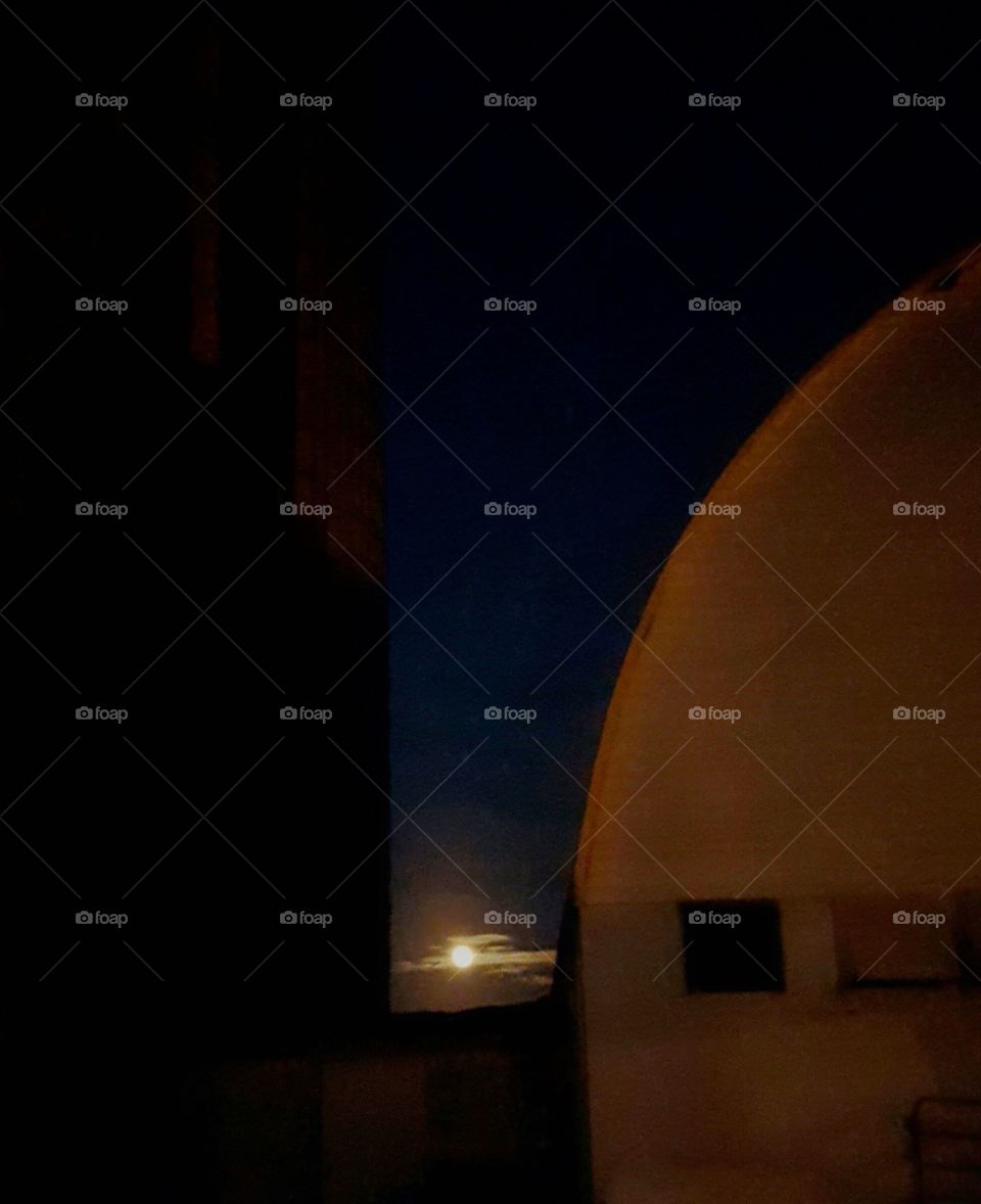 moon light through the barn