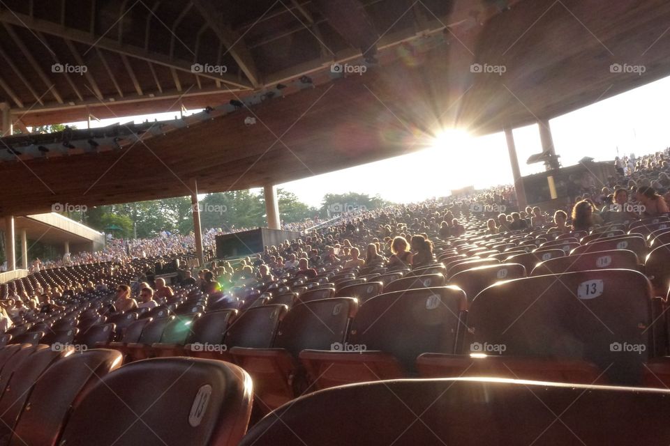 Sunset at a summer concert