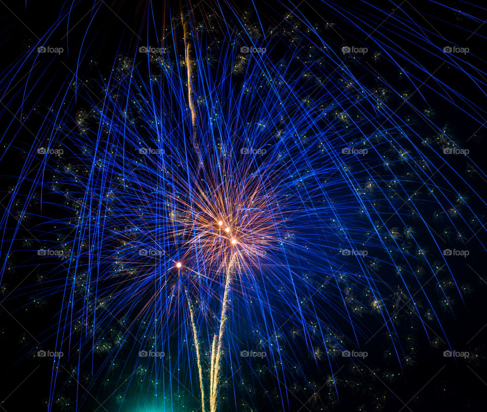 blue fireworks