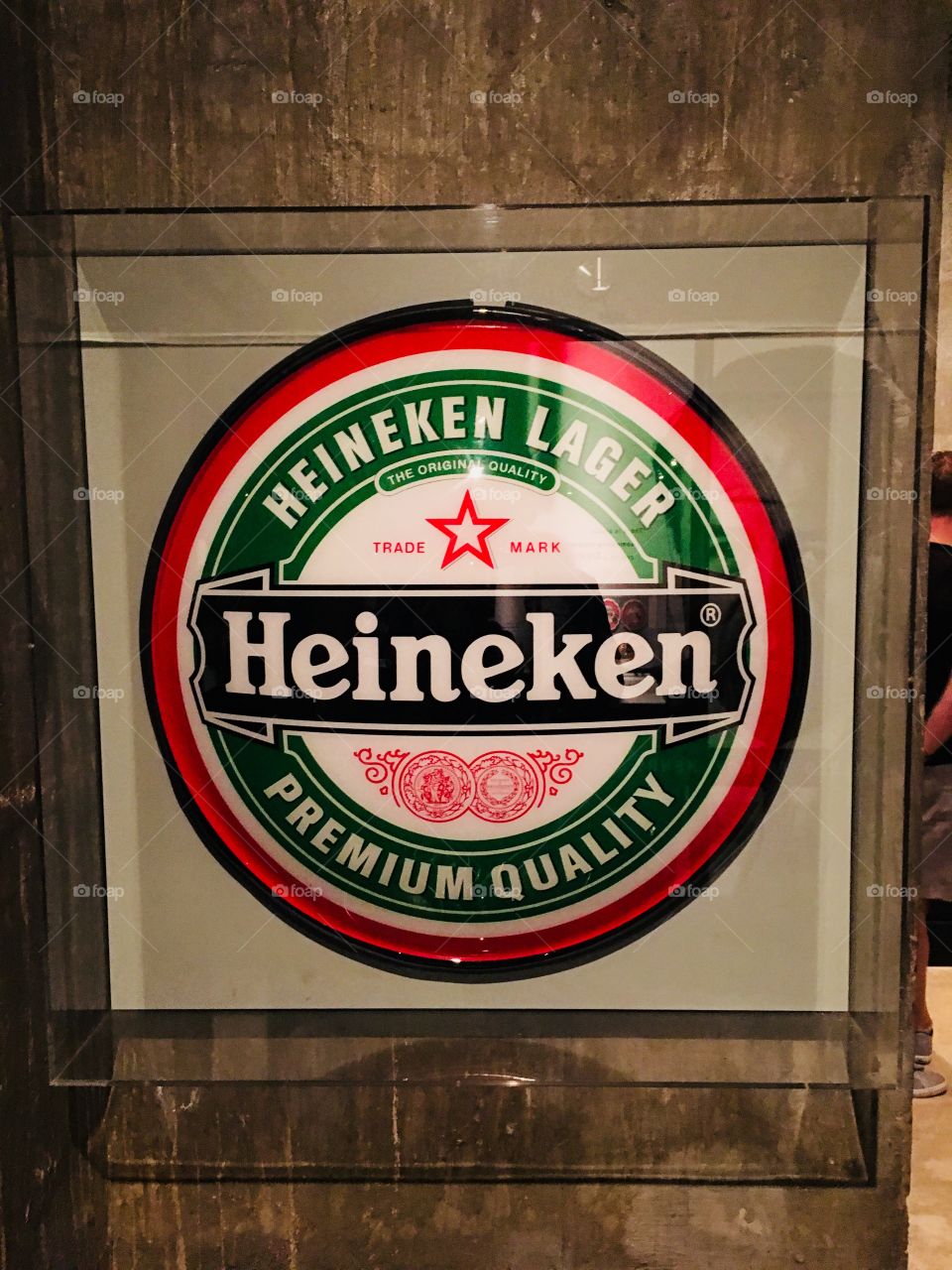 Heineken logo in the factory in Amsterdam 
