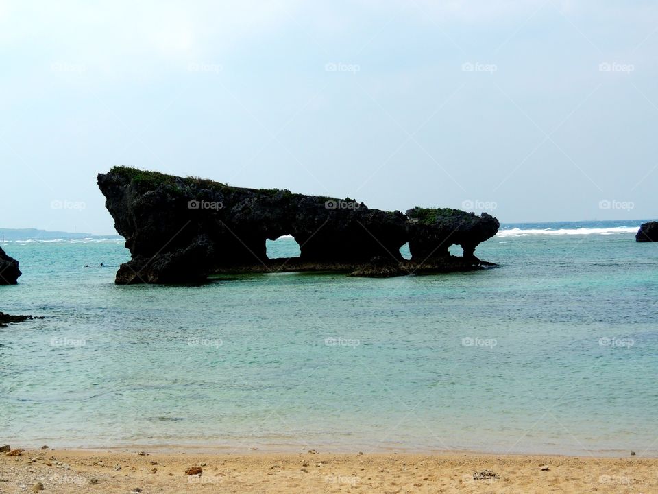 Japanese beach rock formation