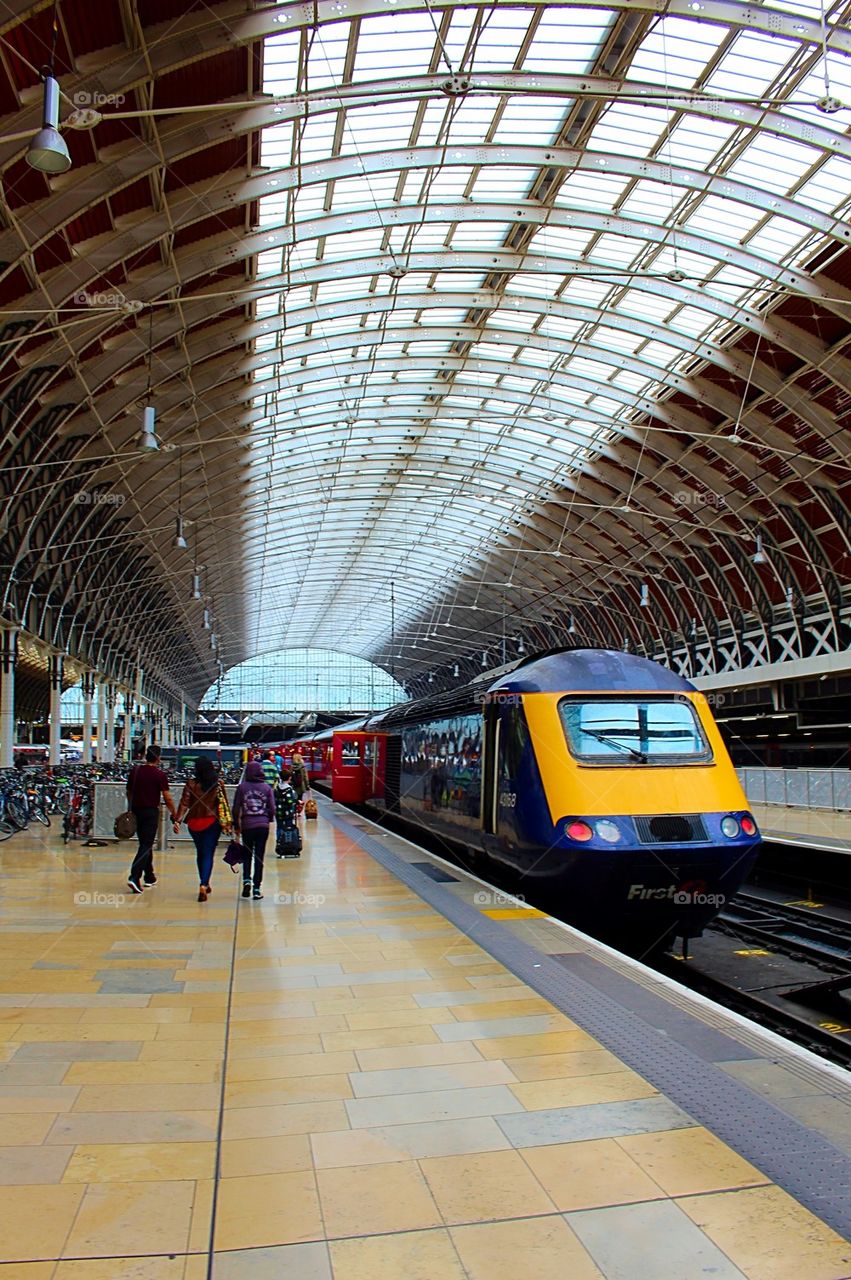 Catching the train at Paddington Station