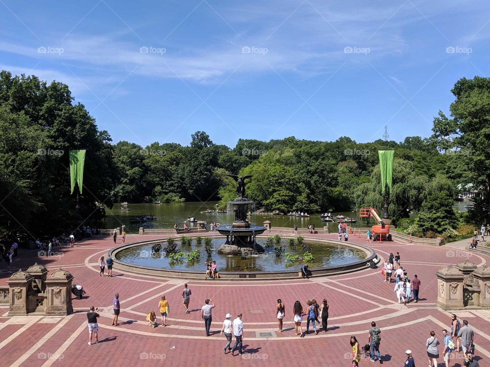 Bethesda Terrace/Bethesda Fountain on a Sunny Summer Day, Central Park, New York City/Manhattan