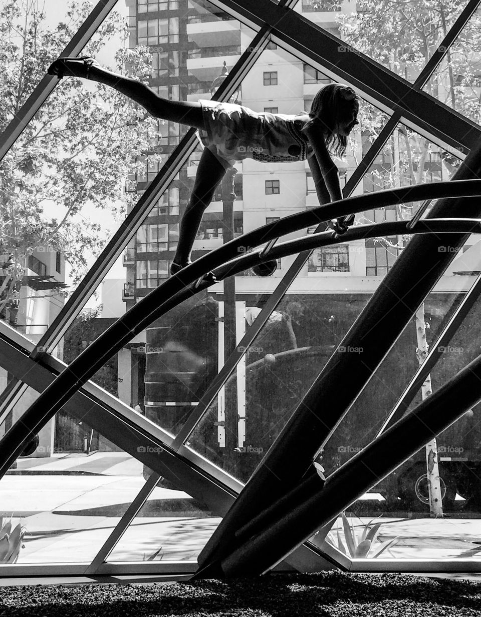 Girl playing in park