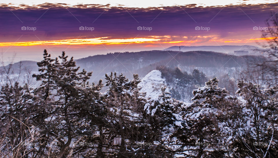 Nature landscape during sunset